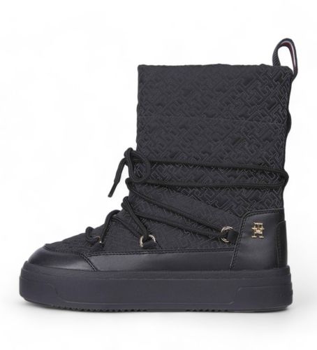 Til kvinder. FW0FW08430 Sorte glatte støvler (37), Fast, Ingen, Casual - Tommy Hilfiger - Modalova