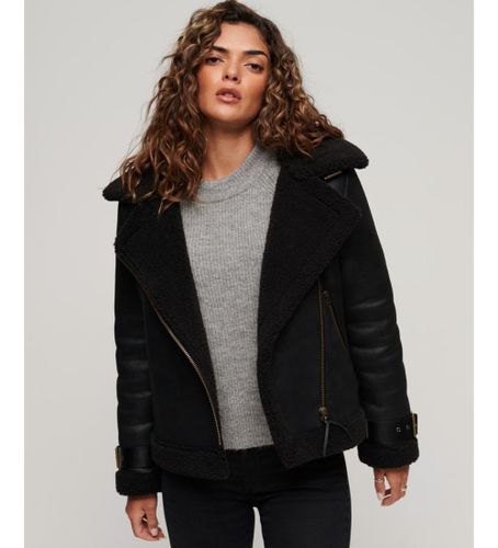 Til kvinder. W5011689A Aviatorjakke i syntetisk lammeskind, (M), Casual, Polyester - Superdry - Modalova