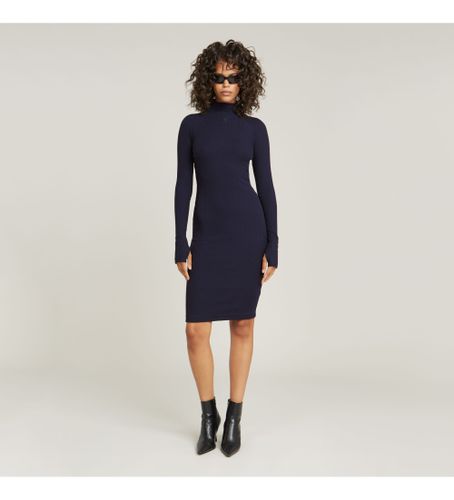 Til kvinder. D25931-D892-C423 Rib Slim kjole navy (XS), Casual, Bomuld, Lange ærmer - G-Star - Modalova