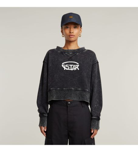 Til kvinder. D26655-D249-B564 Overdyed Cropped Logo Loose Sweatshirt (XXS), Casual, Økologisk bomuld, Bæredygtig - G-Star - Modalova