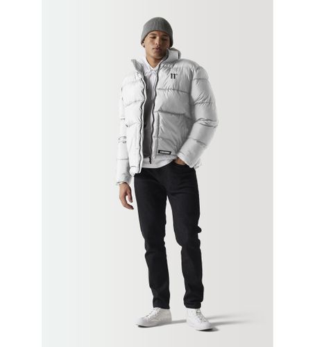 Til mænd. 11D3773-002 Quiltet jakke med hvidt panel (M), Casual, Polyester, Lange ærmer - 11 Degrees - Modalova