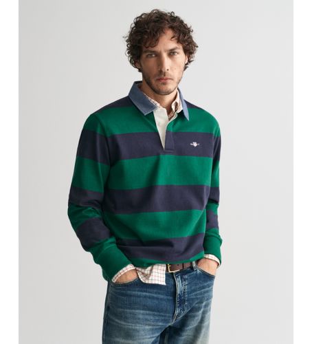 Til mænd. 2004083 stribet chambray-poloshirt (M), Casual, Bomuld, Lange ærmer - Gant - Modalova