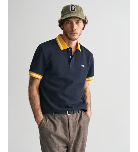 Til mænd. 2042013 Pique-poloshirt med navy birdseye-struktur (L), Casual, Bomuld, Korte ærmer - Gant - Modalova