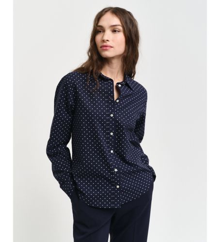 Til kvinder. 4300418 Regular Fit-skjorte i bomuldsgaze med navy-prikket print (34), Casual, Lange ærmer - Gant - Modalova