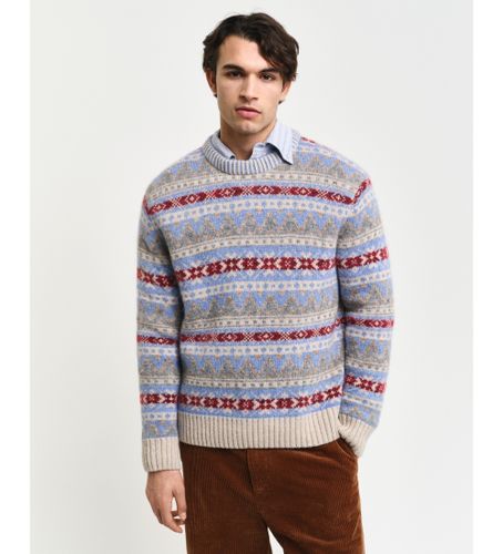 Til mænd. 8040208 Fair Isle-mønstret crewneck-sweater (L), Casual, Polyester - Gant - Modalova