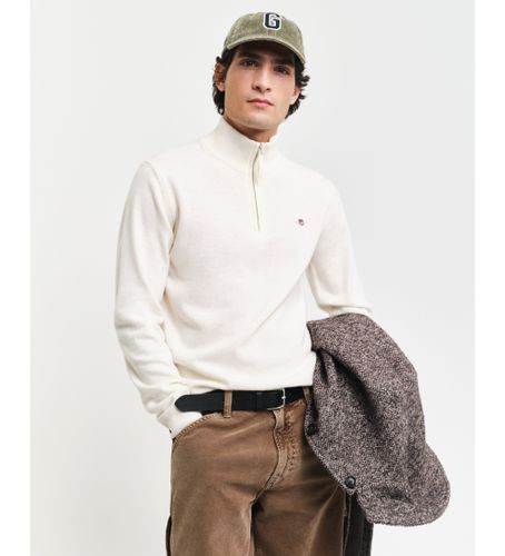 Til mænd. 87213 Meget fin fåreuldstrøje med halv lynlås (XL), Casual, Bomuld - Gant - Modalova
