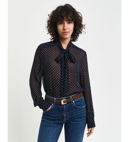 Til kvinder. 4300394 Bluse med snøre og prikker (34), Casual, Viscose, Lange ærmer - Gant - Modalova