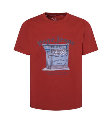 Til mænd. PM509638 Aggo T-shirt (S), Casual, Korte ærmer, Økologisk bomuld, Bæredygtig - Pepe Jeans - Modalova
