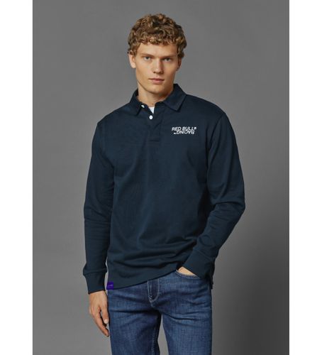 Til mænd. RM540012 Langærmet navy rugby-poloshirt (S), Casual, Bomuld, Lange ærmer, Blå - Red Bull Racing x Pepe Jeans - Modalova