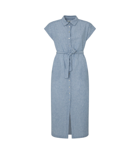 Til kvinder. PL953555 Midi kjole Maya (XS), Casual, Linned, Korte ærmer - Pepe Jeans - Modalova