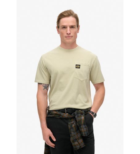 Til mænd. M1012079A T-shirt med kontrastfarvede sømme og lommer, (XXL), Casual, Bomuld, Korte ærmer - Superdry - Modalova