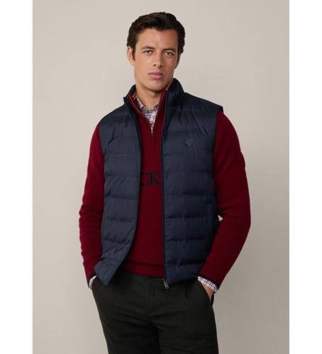 Til mænd. HM403221 Navy Lw Vest (M), Casual, Genanvendt polister, Bæredygtig, Blå - Hackett London - Modalova