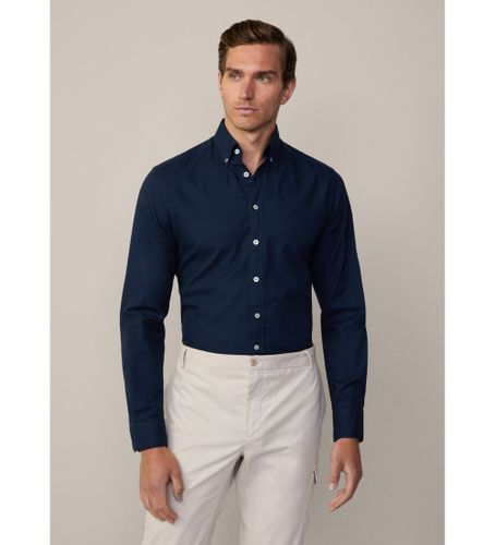 Til mænd. HM3010028 Ess Gmt Dyed Oxford navy skjorte (L), Casual, Bomuld, Lange ærmer - Hackett London - Modalova