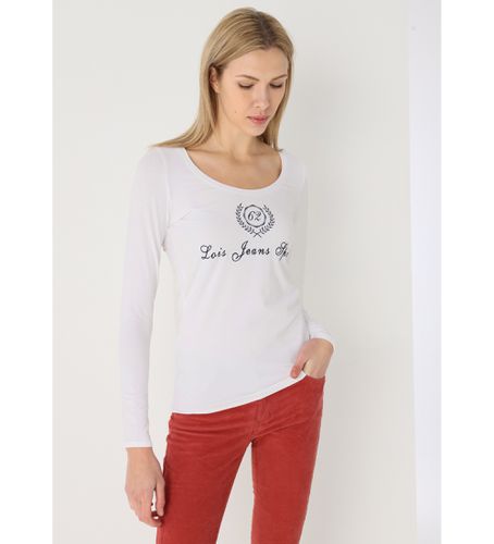 Til kvinder. 422932675 Langærmet t-shirt med rund halsudskæring, (XS), Casual, Bomuld, Lange ærmer - Lois Jeans - Modalova