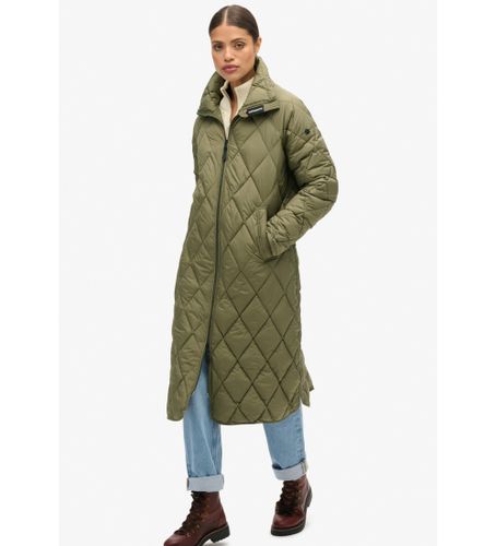 Til kvinder. W5011796A Ekstra lang quiltet jakke med grønt for (S), Casual, Polyester, Bæredygtig - Superdry - Modalova