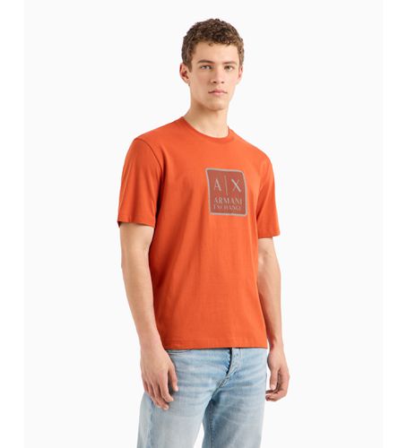 Til mænd. 6DZTHBZJ9JZ1498 Regular fit bomulds-T-shirt med maxi patch med ASV-logo (L), Casual, Korte ærmer - Armani Exchange - Modalova