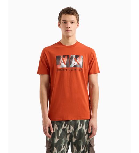 Til mænd. 6DZTHFZJH4Z1498 Regular fit T-shirt med abstrakt logoprint i bomuld ASV (L), Casual, Korte ærmer - Armani Exchange - Modalova