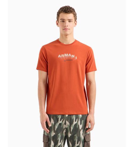 Til mænd. 6DZTHVZJE6Z1498 ASV slim fit T-shirt med 3D-effektlogo i ribbet jersey (L), Casual, Bomuld, Korte ærmer - Armani Exchange - Modalova