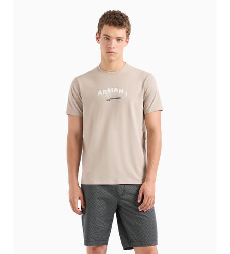 Til mænd. 6DZTHVZJE6Z17AB Slim fit T-shirt med 3D-effektlogo i ASV-ribbet jersey (L), Casual, Bomuld, Korte ærmer - Armani Exchange - Modalova