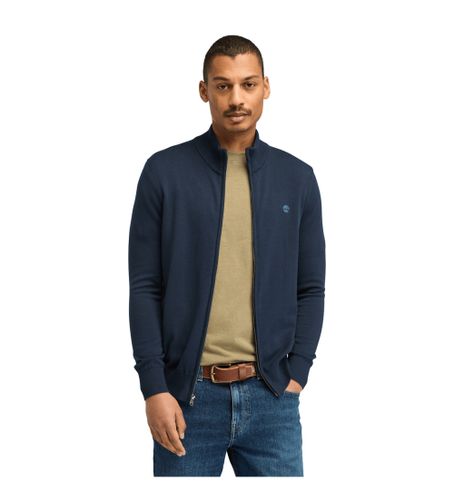 Til mænd. TB0A2BMZZ021 Williams River navy pullover med lynlås (S), Casual, Økologisk bomuld, Bæredygtig - Timberland - Modalova