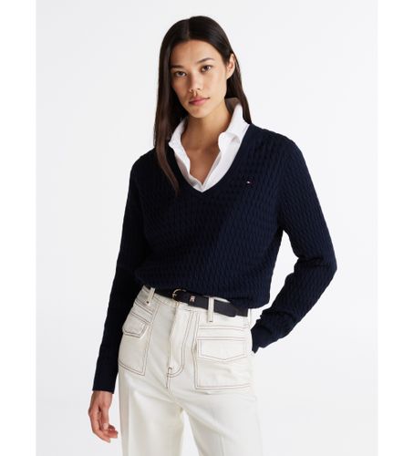 Til kvinder. WW0WW44987 Fin trøje (L), Casual, Økologisk bomuld, Bæredygtig - Tommy Hilfiger - Modalova