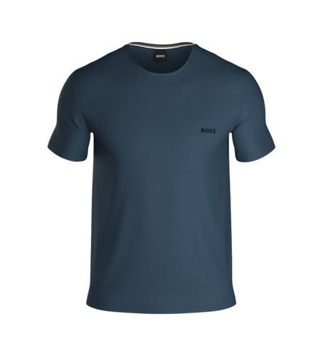 Til mænd. 50535891 Pyjamas-T-shirt med blåt broderet logo (L), Afslappet, Bomuld, Korte ærmer - BOSS - Modalova