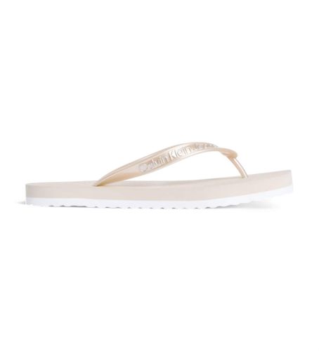 Til kvinder. YW0YW01720 Metalbeige klipklapper (39), Fast, Ingen, Badetøj - Calvin Klein Jeans - Modalova