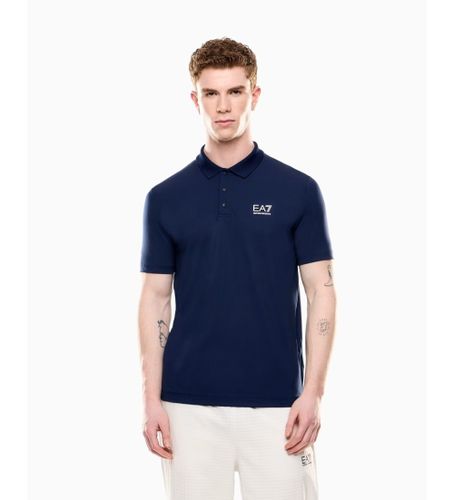 Til mænd. 7M000168_AF13755 Tennis Pro tofarvet poloshirt i navy Ventus7 teknisk stof (L), , Casual, Polyester, Korte ærmer - EA7 - Modalova