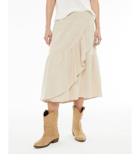 Til kvinder. V25FA314 Lang nederdel med flæser og nålestriber (34), Casual, Viscose, Bæredygtig - SYSTEM ACTION - Modalova