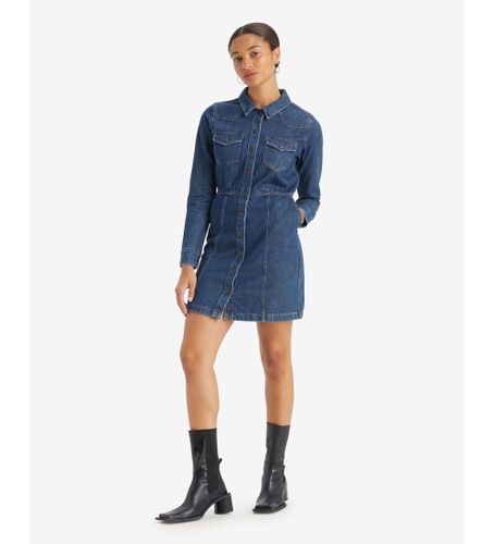 Til kvinder. A7592-0000 Flynn-kjole (S), Casual, Bomuld, Denim, Lange ærmer - Levi's - Modalova