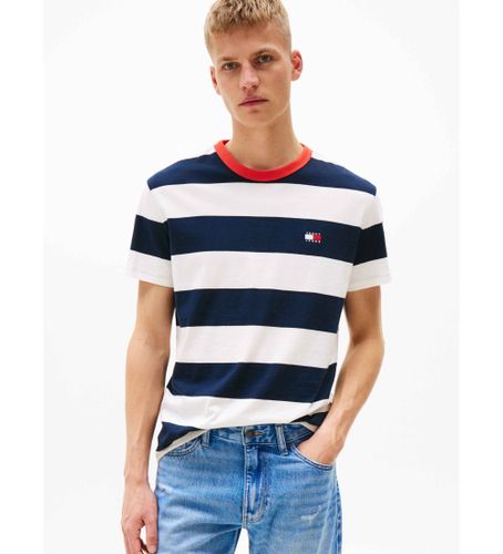 Til mænd. DM0DM20766 Reg bold kortærmet t-shirt navy, (L), Blå, Casual, Korte ærmer, Økologisk bomuld, Bæredygtig - Tommy Jeans - Modalova