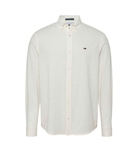 Til mænd. DM0DM20875 Langærmet skjorte Reg linen off-white (L), , Casual, Lange ærmer, Økologisk bomuld, Bæredygtig - Tommy Jeans - Modalova