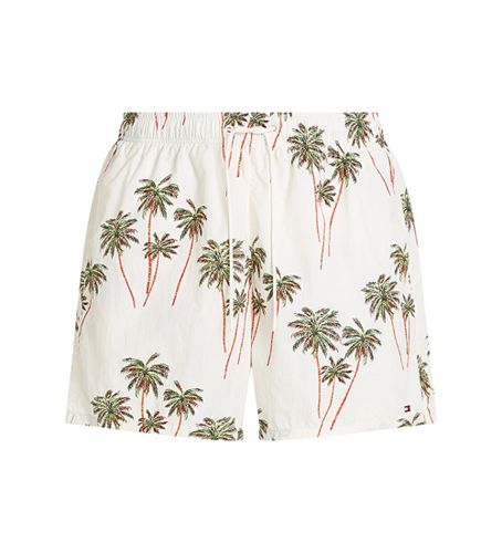 Til mænd. UM0UM03491 Mellemlange shorts med hvidt print til badetøj (L), Nylon - Tommy Hilfiger - Modalova