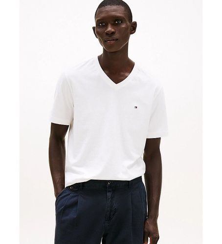 Til mænd. MW0MW39249 T-shirt med V-hals (L), Casual, Bomuld, Korte ærmer - Tommy Hilfiger - Modalova