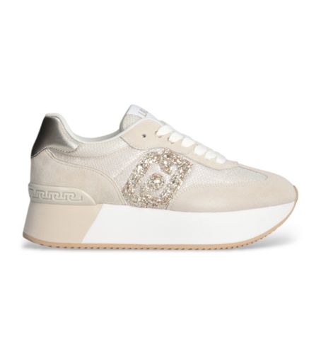 Til kvinder. BA5035PX618S3666 Træningssko med guldglitter-logo (37), Læder, Guldfarvet, Beige, 5-8 cm, Blonder, Casual - Liu Jo - Modalova
