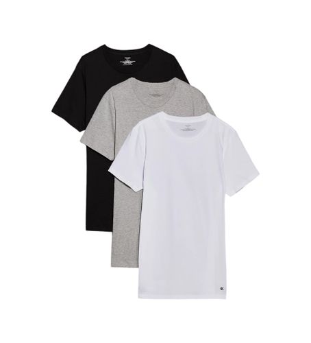 Til mænd. LV00NB4051 Pakke med 3 t-shirts med rund hals, , grå, (M), Afslappet, Korte ærmer - Calvin Klein - Modalova