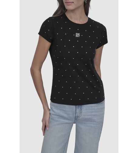 Til kvinder. DJ5T1381 Point T-shirt (XS), Casual, Bomuld, Korte ærmer - DKNY - Modalova