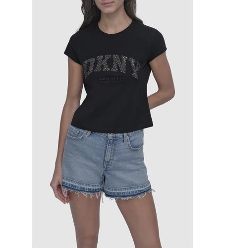 Til kvinder. DJ5T1427 Pearl T-shirt (XS), Casual, Bomuld, Korte ærmer - DKNY - Modalova