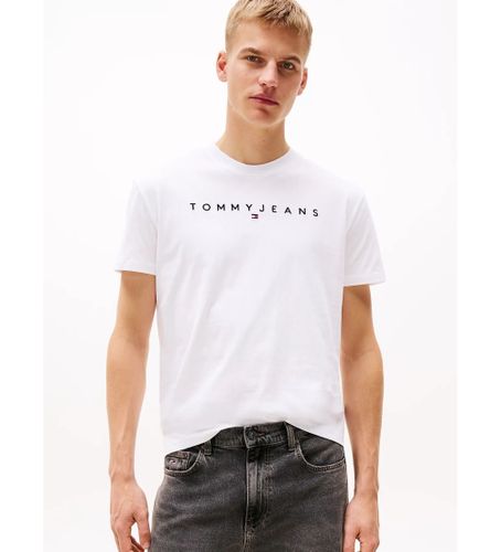 Til mænd. DM0DM20744 Reg Linear Logo T-shirt (S), Casual, Bomuld, Korte ærmer - Tommy Jeans - Modalova