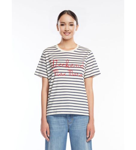 Til kvinder. 2515971042600 Olga stribet T-shirt (S), Casual, Bomuld, Linned, Korte ærmer - Weekend Max Mara - Modalova