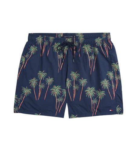 Til mænd. UM0UM03491 Mellemlange badedragtshorts med blåt print (XXL), Badetøj, Nylon - Tommy Hilfiger - Modalova