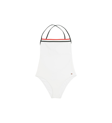 Til kvinder. UW0UW05849 Minimalistisk hvidt svømmekostume (L), Badetøj, Bæredygtig, Genanvendt nylon - Tommy Hilfiger - Modalova