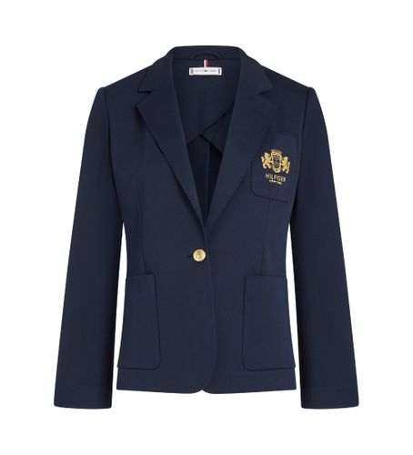 Til kvinder. WW0WW44744 Navy pique blazer (36), Casual, Økologisk bomuld, Bæredygtig - Tommy Hilfiger - Modalova