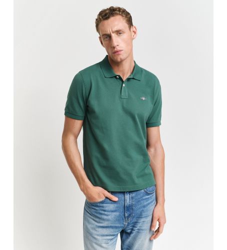 Til mænd. 2210 Pique polo shirt Regular Fit Shield green (S), Casual, , Bomuld, Korte ærmer - Gant - Modalova