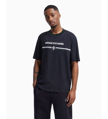 Til mænd. XM000274AF12308UB101 Navy kortærmet t-shirt med rund hals (L), Casual, Bomuld, Korte ærmer - Armani Exchange - Modalova