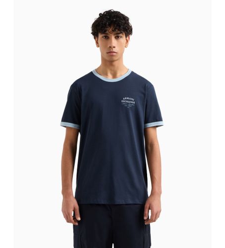 Til mænd. XM000536AF10334UB101 Navy kortærmet t-shirt (L), Casual, Bomuld, Korte ærmer - Armani Exchange - Modalova