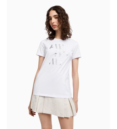 Til kvinder. XW000523AF10359U0002 Kortærmet t-shirt med rund hals, (M), Casual, Bomuld, Korte ærmer - Armani Exchange - Modalova