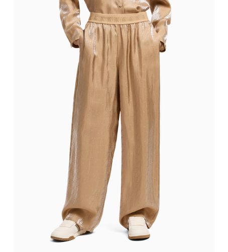 Til kvinder. XW000569AF12055F1018 Bukser med høj talje og brede ben med elastisk linning, (XXS), Casual, Viscose - Armani Exchange - Modalova