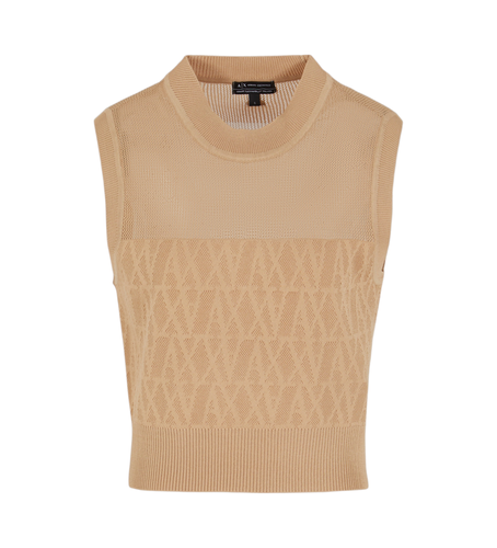Til kvinder. XW000580AF12875F1018 Ærmeløs top med rund hals (L), Casual, Viscose, Uden ærmer/stropper - Armani Exchange - Modalova