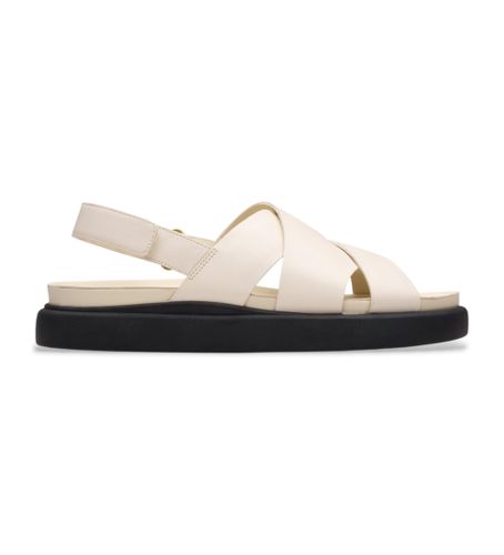 Til kvinder. 26181257 Aristella Sun hvide cremefarvede lædersandaler (36), 1-3 cm, Velcro, Casual - Clarks - Modalova